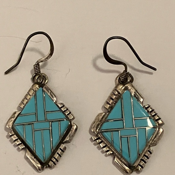 Native American Inlay Pendant & Earring Set - Picture 6 of 10